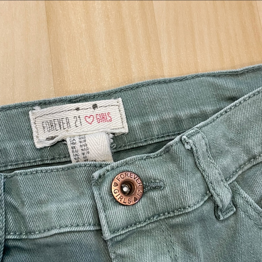 Forever 21 Girls Jeans size 9/10 Olive Green